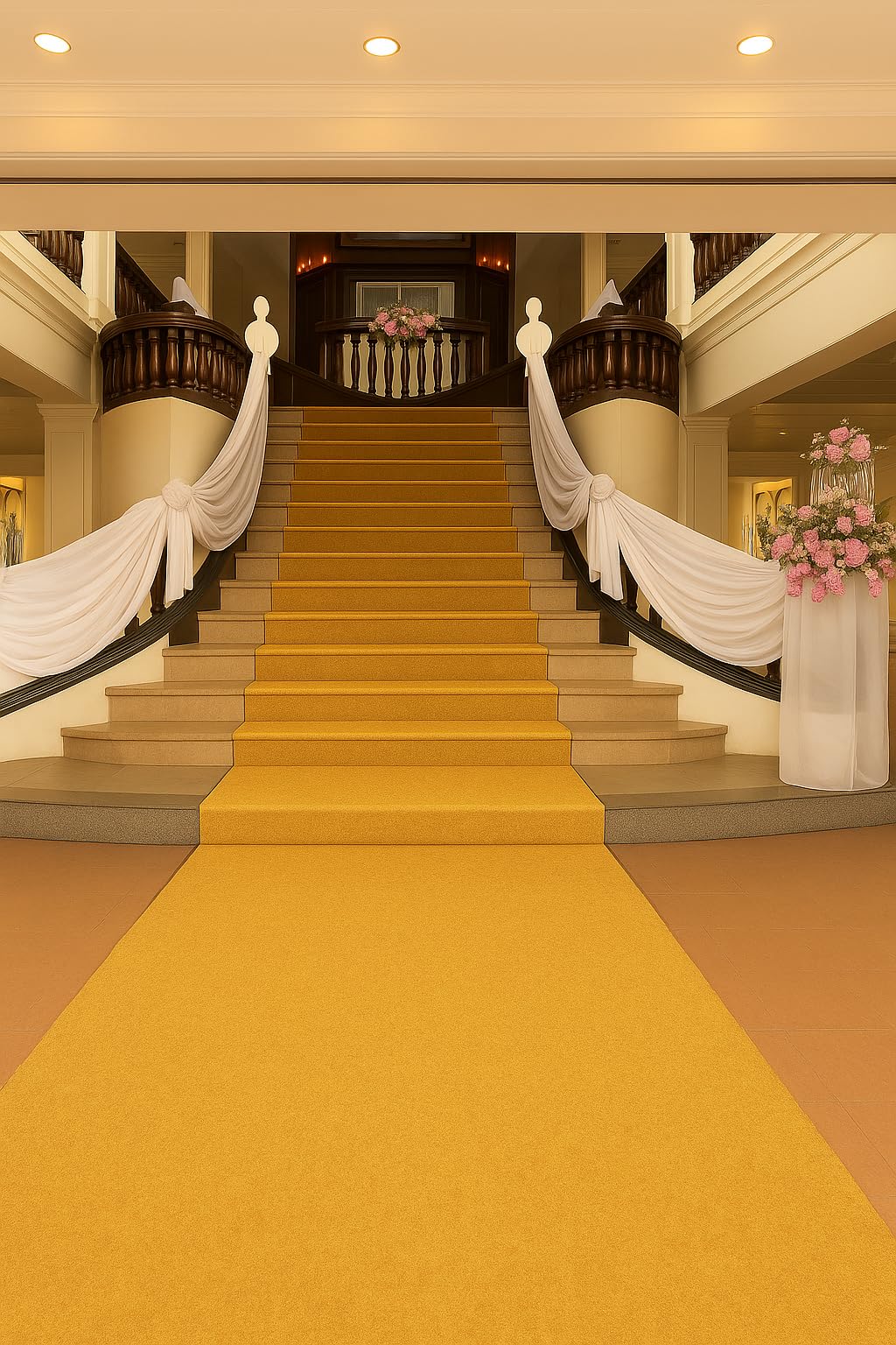 SERDECO DECORACIÓN - Alfombra para eventos | Moqueta ferial 2 metros de (Ancho) X (Oro, 5 metros de (Largo))
