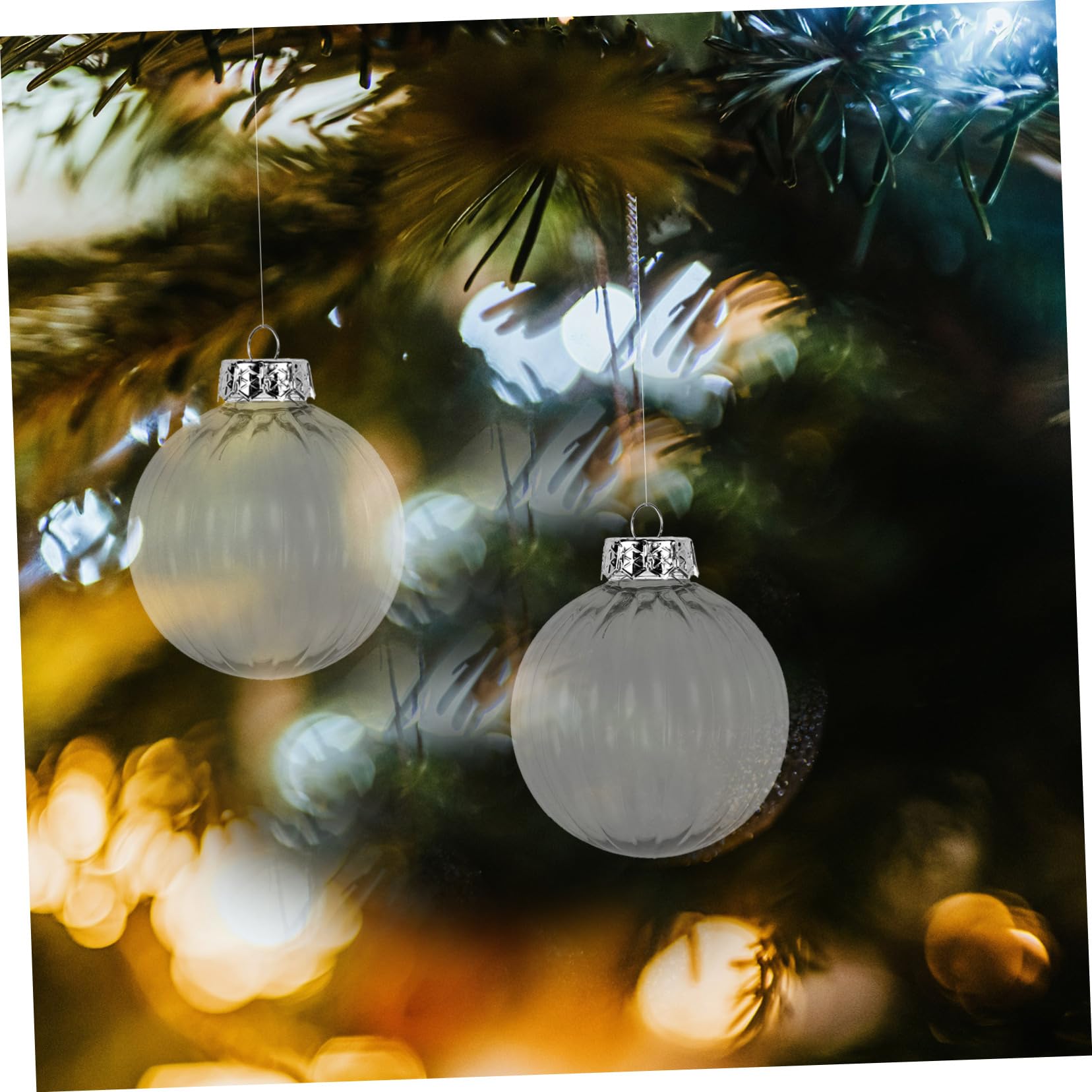 TOPBATHY 20 Bolas De Navidad Azul Adornos De Bolas De Vidrio De Plástico Transparente Decoración Navideña