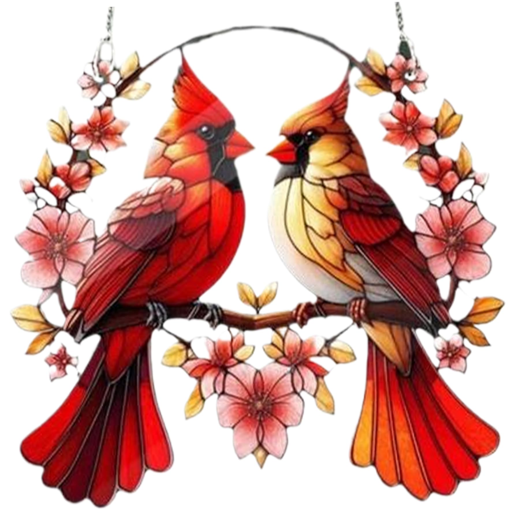 Suncatchers for Hanging Cardinal Sun Catcher, Red Bird Suncatchers for Hanging, 5.9 Inch Acrylic Sun Catchers Indoor Window, Portable Catchers