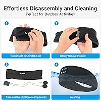 Vista 5 de Sleep Headphones Wireless Bluetooth - Sleep Headphones with White Noise and Ultra-Thin HD Speakers Bluetooth Headband for Sleeping Workout Insomnia