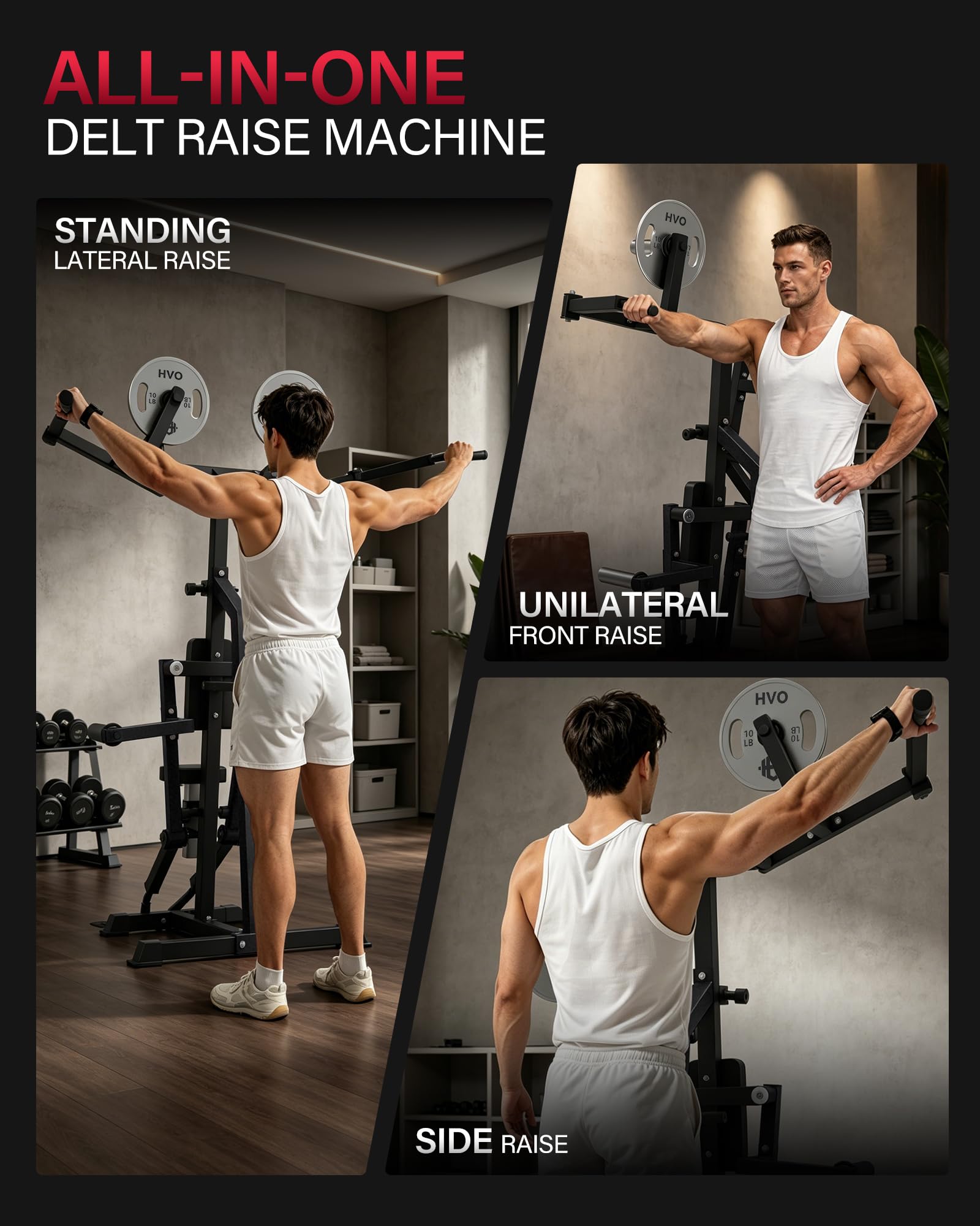 HVO Shoulder Lateral Raise Machine 4 Independent Arms | Gezieltes Schultertraining mit vier unabhängigen Armen für kontrollierte Bewegungen im Home Gym