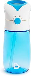 Munchkin Flip and Go Tritan Straw Cup, 12 Ounce, Blue