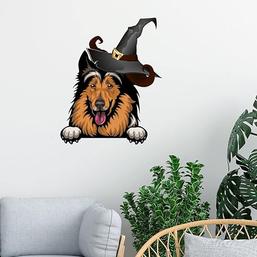 Miniatura 8 de Calcomanías de Halloween de bruja de gran montaña, calcomanías de pared de Halloween para perros de gran montaña, arte de pared extraíble, papel