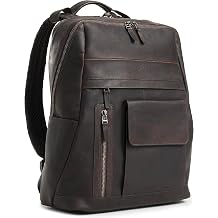 VELEZ Top Grain Leather Backpack For Men - 17 inch Laptop Bag Large Capacity - Mens Business Travel Shoulder Computer Bags