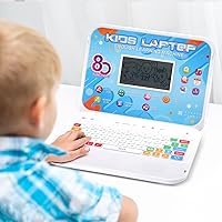 Vista 5 de Laptop para niños, 80 modos de aprendizaje para aprender el alfabeto, palabras, matemáticas, jugar juegos y música, computadora educativa para niños