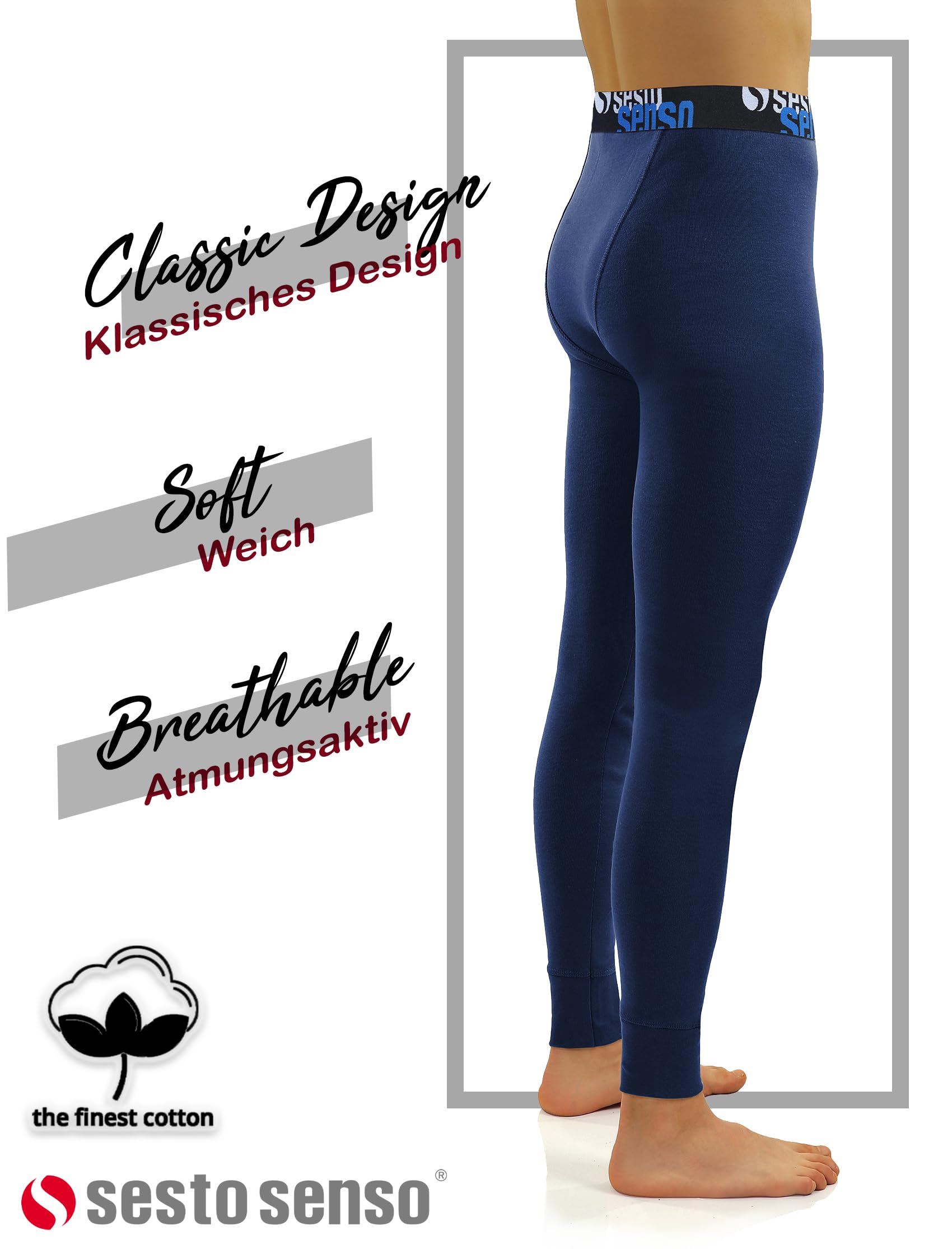 Sesto Senso Calzoncillos Largos Hombre 2 Unidades Algodón Pantalón Térmico
