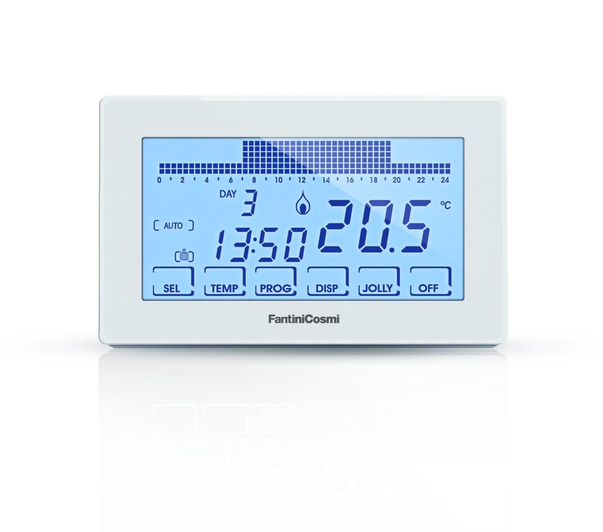Fantini Cosmi CH180 Cronotermostato Touchscreen Retroilluminato a Batterie