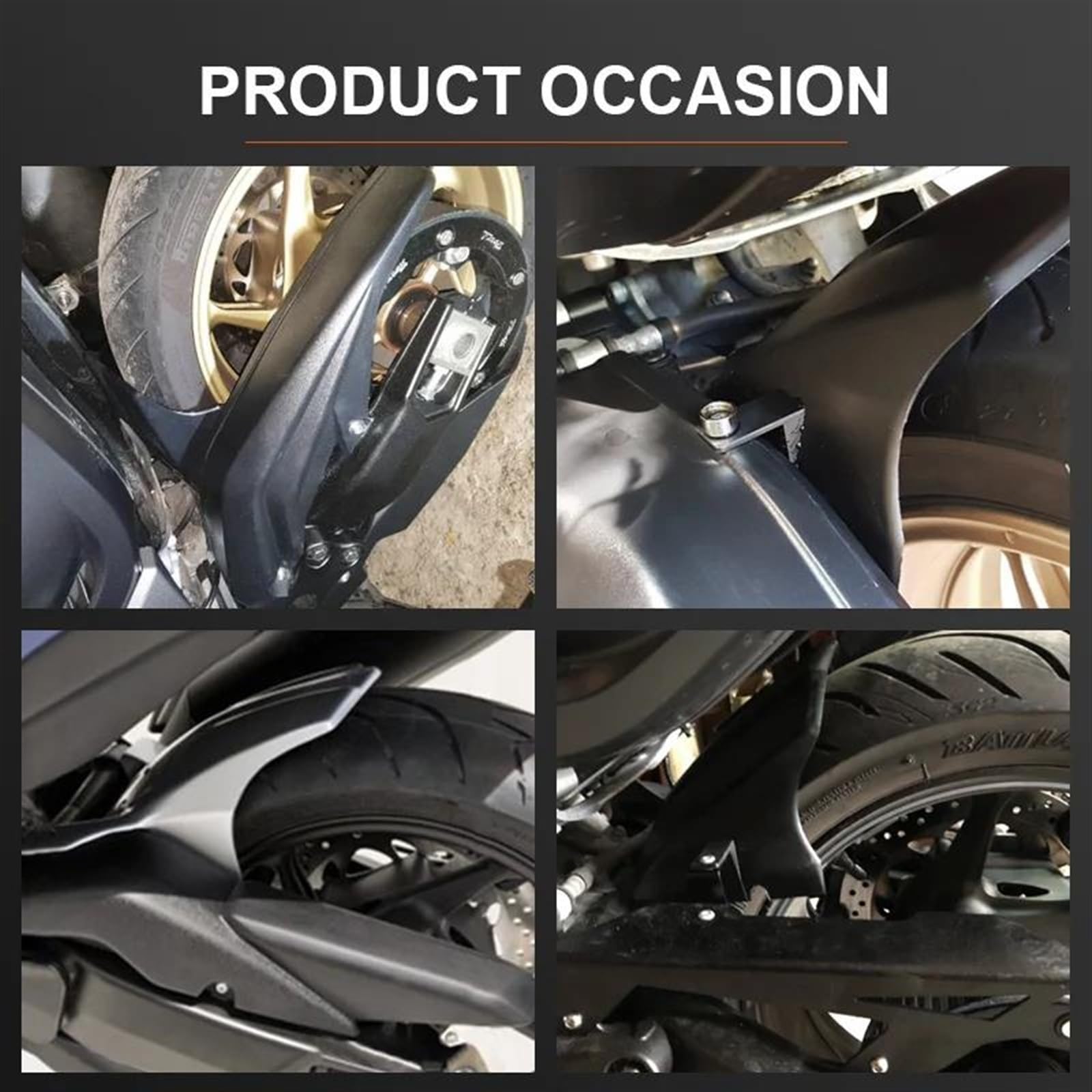 Garde-Boue Arrière De Moto Anti-éclaboussures pour TMAX530 T-MAX530 T Max 530 TMAX 2012-2014 2015 2016 Garde-Boue(Bright Black)