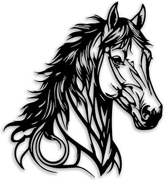 Horse Head Metal Wall Decor - Farm Room Decor Wall Art Home Decor for Living Room, Bedroom, Dining Room, Office, Outdoor Black