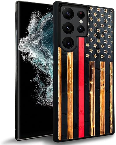 Miniatura 7 de DAIZAG Funda compatible con Samsung Galaxy S23 Ultra, bandera de grano de madera, bandera estadounidense 002 para hombre y mujer, protección