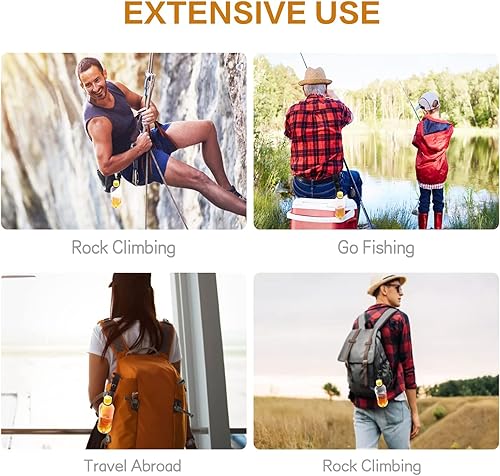 Miniatura 7 de LYU Marco de anillo portátil con hebilla para botella de agua, 3 piezas, mochila con estante para botella de agua para senderismo, hebilla de