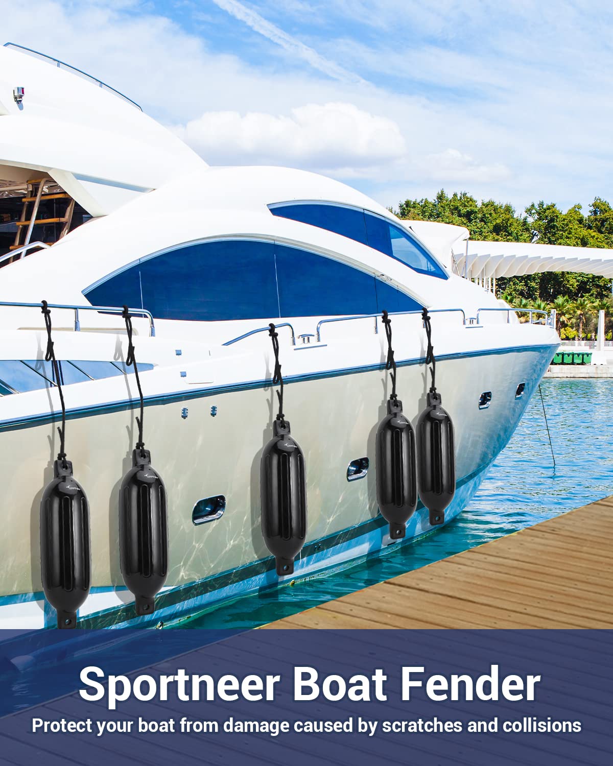 looks like it’s been used Sportneer Boat Fenders 4 Pack, Boat Bumpers for Docking Large Boat Bumpers Dock Fenders Inflatable Fender for Docks, Pontoon Boats, with Storage Bag 4 Ropes 1 Air Pump 4 Needles (6.5 inch)