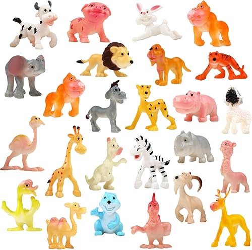 Juguetes a granel de animales 24 piezas de mini figuras de animales salvajes de la selva juego de juguetes para rellenos de piñata rellenos de