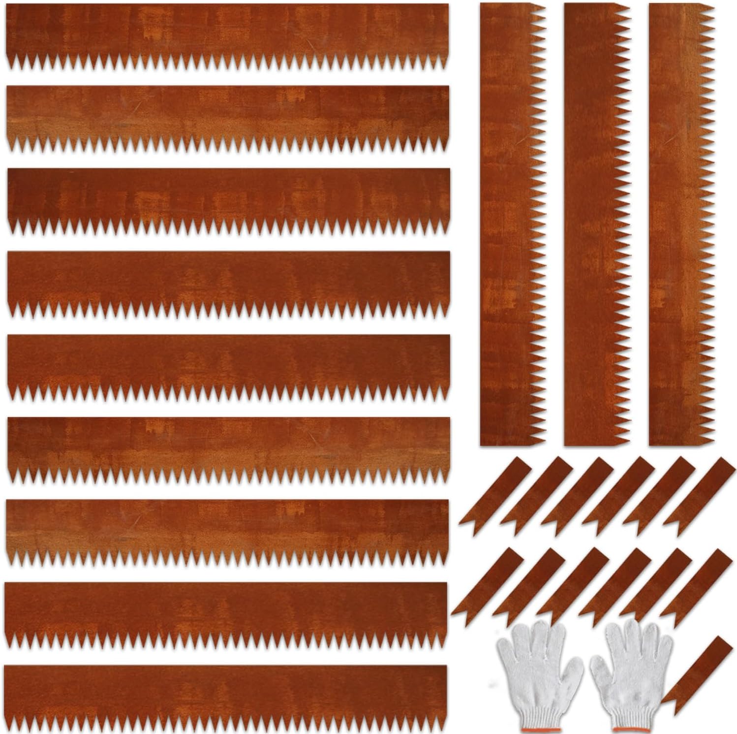 Corten Steel Landscape Edging, 40" L x 6" H,18GA Thickness, 12 Pack +13 Stakes, Enhance Garden, Yard, Park, Lawn, Plants & Vegetables w/Long-Lasting Rust-Finish Cor-Ten Edging(40 Ft Total)