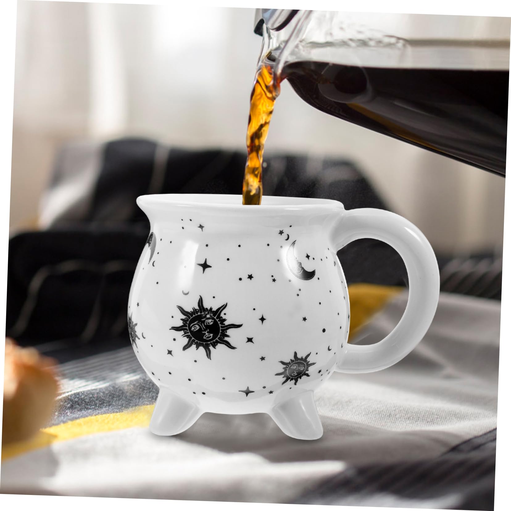 Veemoon Novelty Witch Cauldron Mug Keramische Kaffeetasse Für Halloween-dekoration Vielseitig Einsetzbar Für Zuhause Büro Und Cafés Mit Schwarzem Design