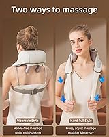 Vista 5 de Neck Massager for Pain Relief deep Tissue Relieves Tension Kneading Massager with Heat Improves Circulation Eases Muscle Soreness,Ideal Gifts(Beige)