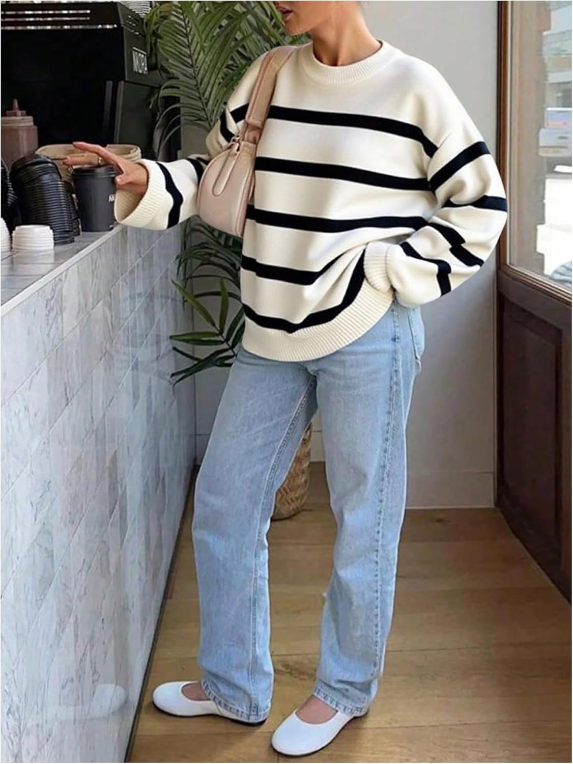 Verdusa Women's Preppy Striped Colorblock Cozy Sweaters Fall Clothes Trendy Pullover Knit Tops - Image 4