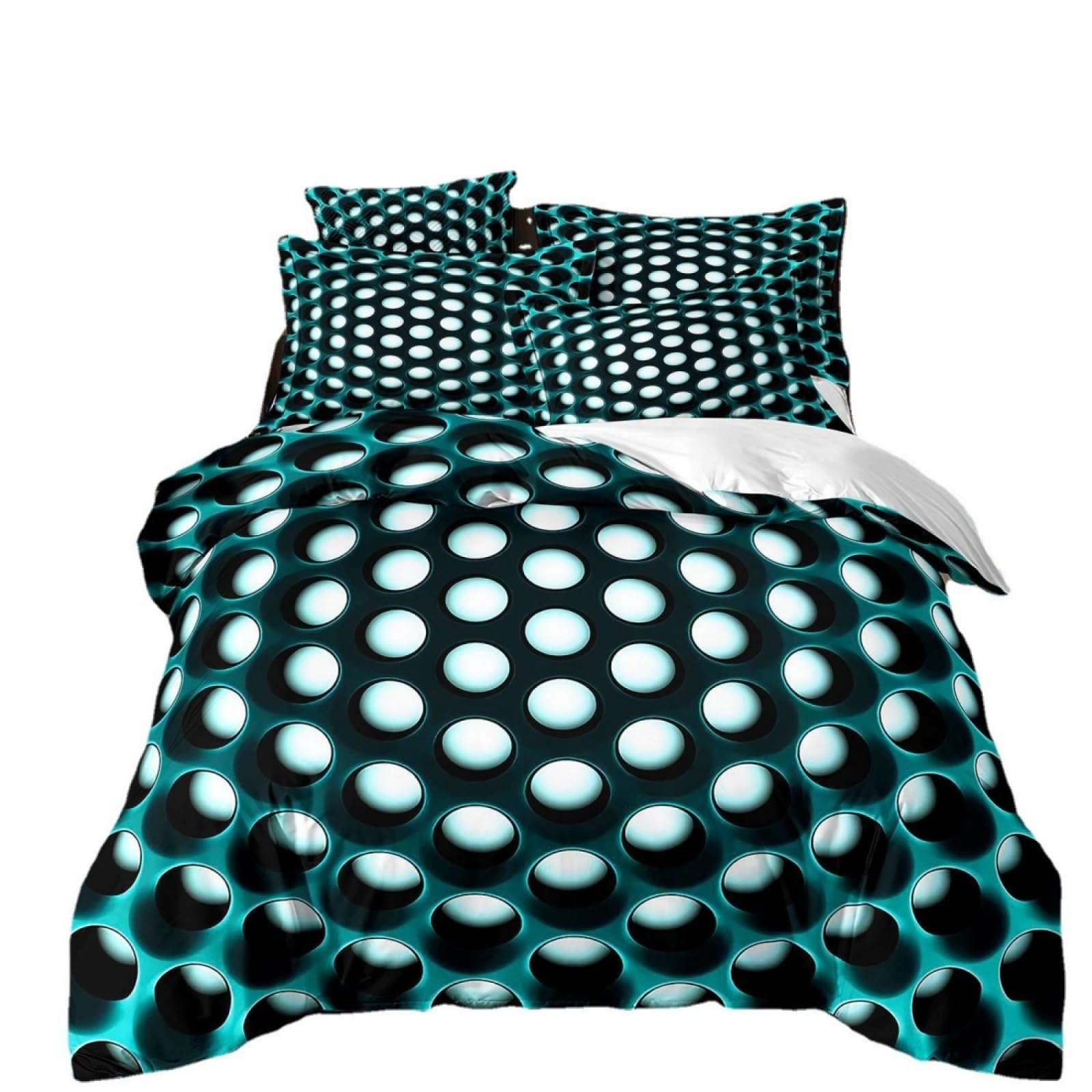 Double Duvet Set Blue Geometry Bedding Double Bed Set Duvet Cover Sets