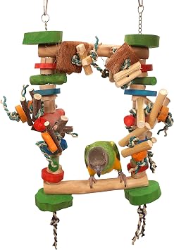 Swing N Play - Parrot Toy Swing for Cage Small Conure, Ringneck, Caique, Senegal