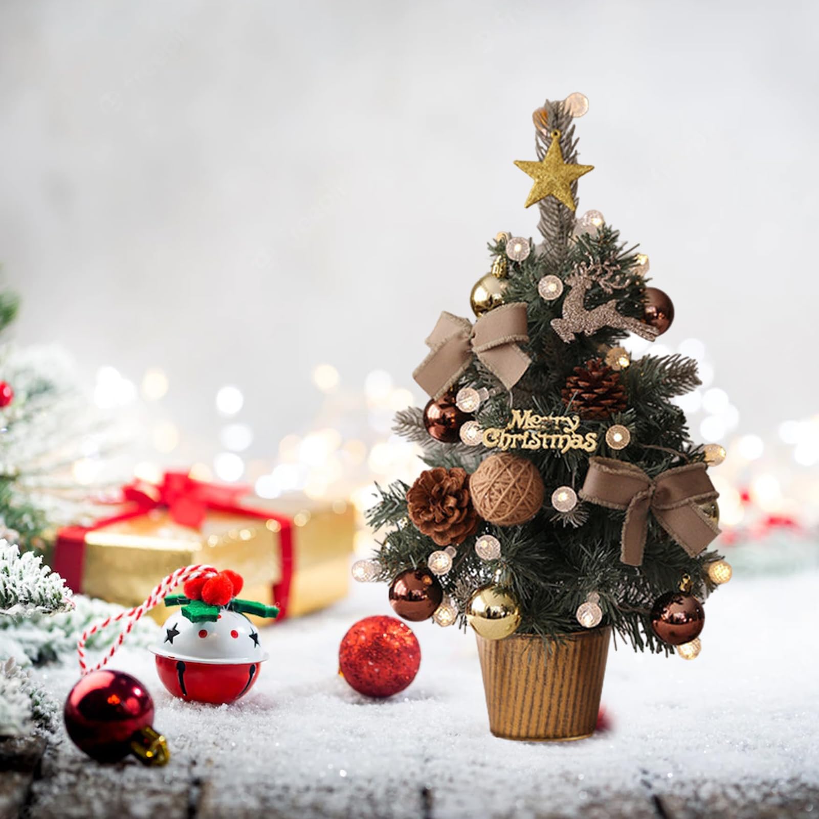 Árbol de Navidad artificial – PVC PE flocado 30 x 30 x 45 cm, decoración