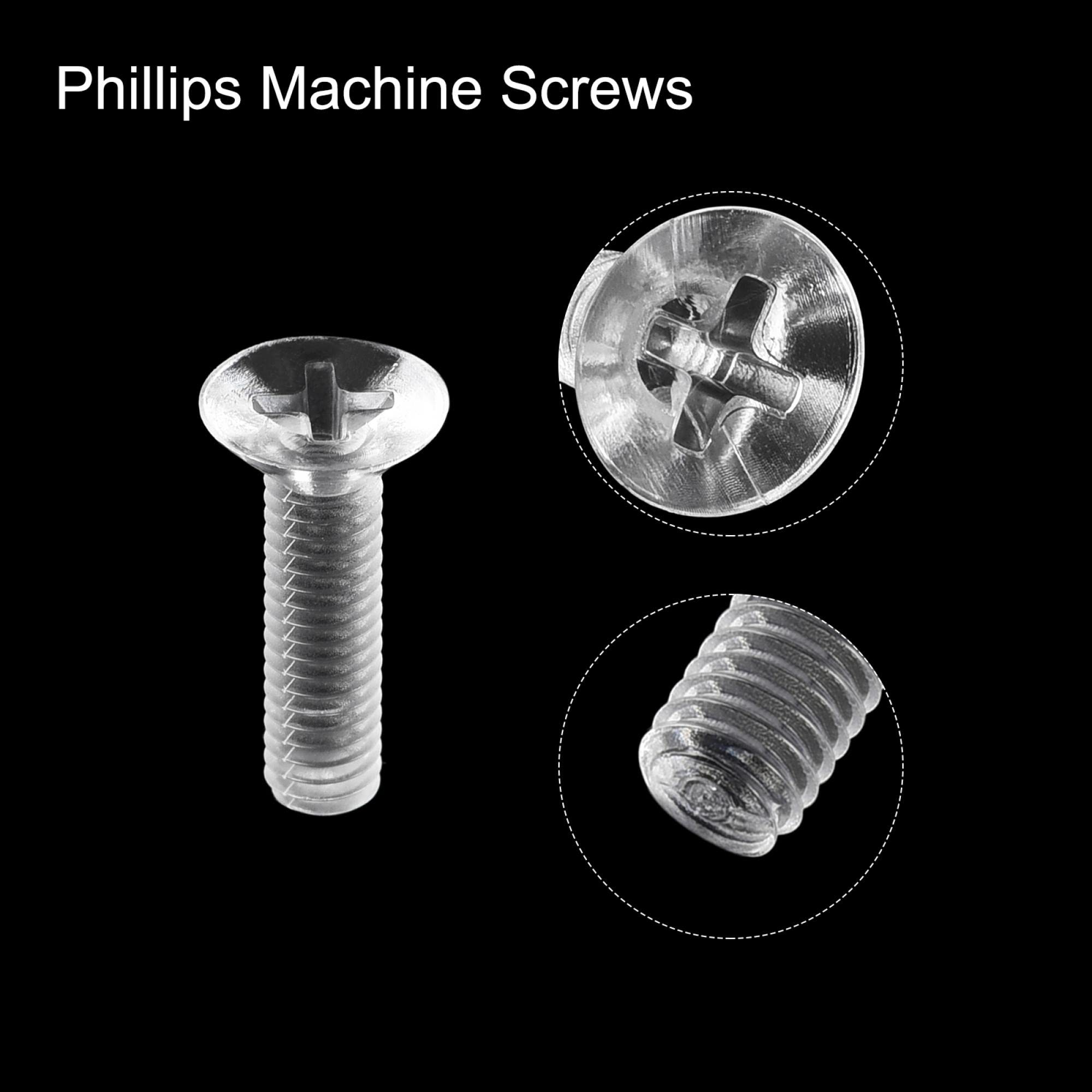 Sourcing Map M5x6mm Plastica Phillips Bulloni 50pcs PC Pan Head Viti Macchina Trasparente