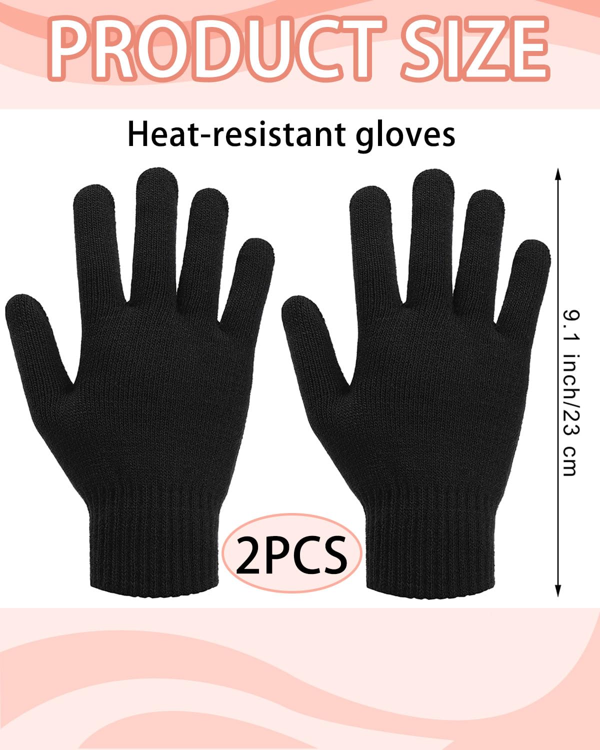 2-teiliges Set professionelle hitzebeständige Handschuhe, professionelle hitzebeständige Handschuhe für das Haarstyling, hitzebeständige Handschuhe für Lockenstäbe, Haarglätter