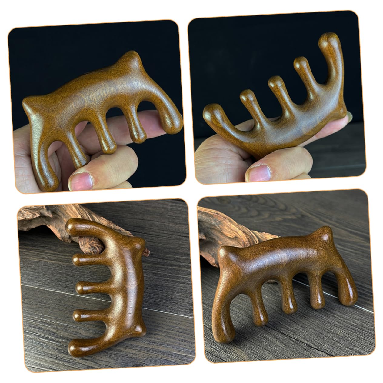 Didiseaon Reliable Massage Comb Wood Craft Massage Comb Body Acupoint Massager Tool