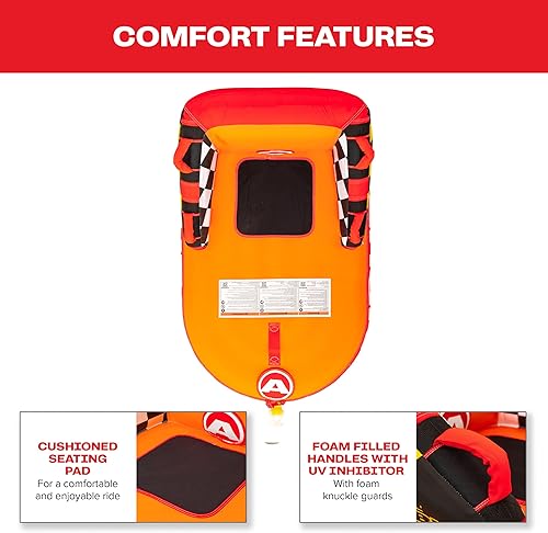 Miniatura 44 de Airhead Tubo inflable remolcable Mable, modelos de 1-4 jinetes, puntos de remolque duales, cubierta completa de nailon, almohadillas de espuma EVA