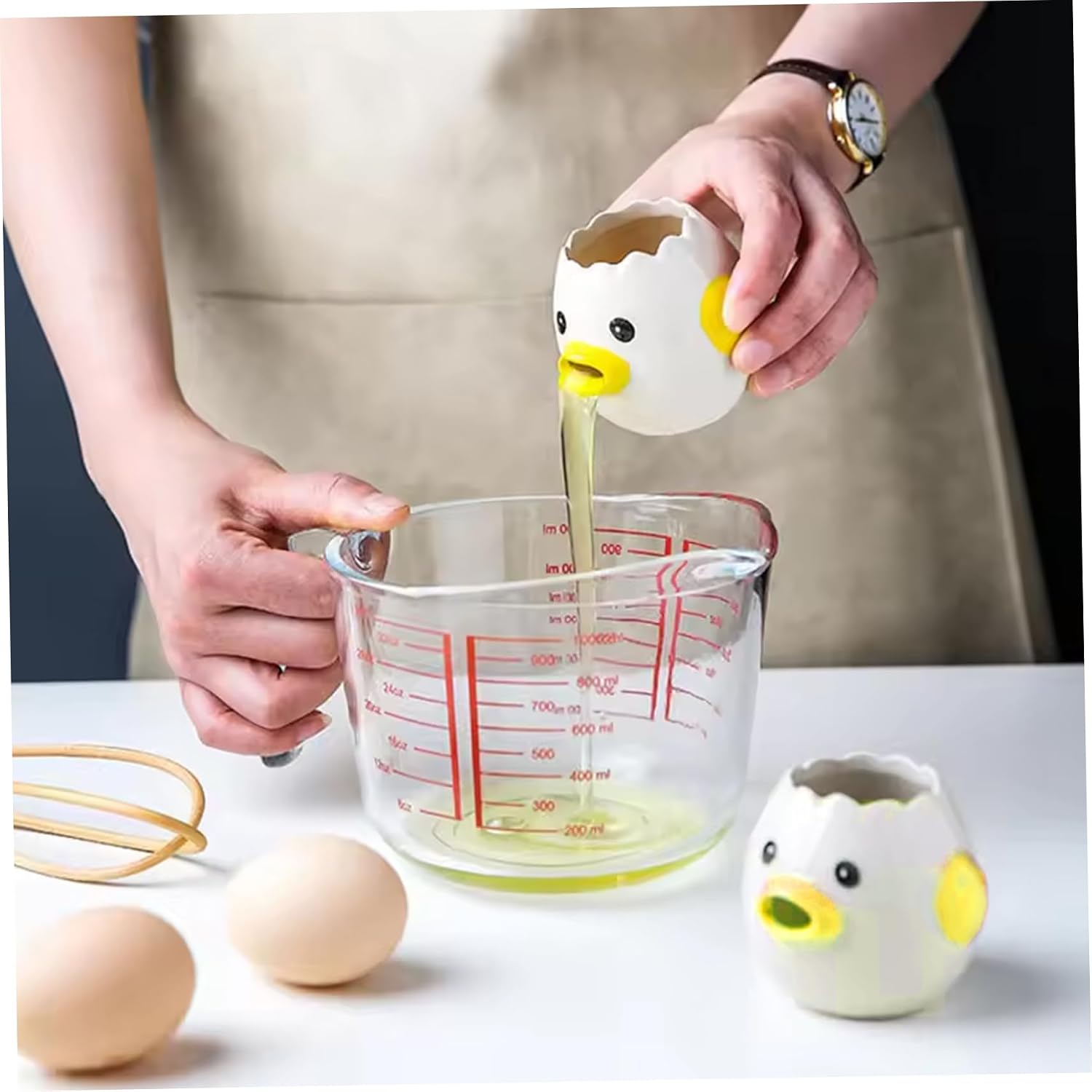 2-Pack Egg Separator Cute Chick Egg Yolk Separator Kitchen Gadget & Baking Tool for Easy Filtering (Yellow) image 5