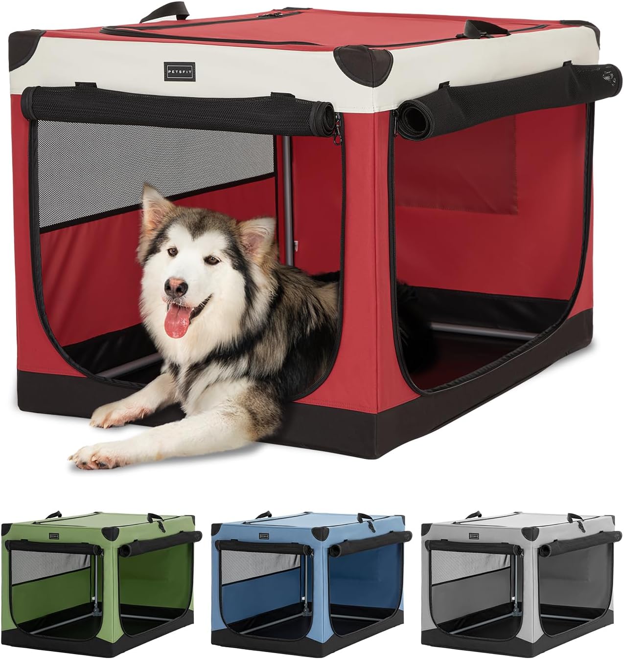 Petsfit Large Dog Crate, Adjustable Fabric Cover by Spiral Iron Pipe