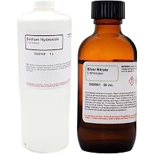 Sodium Hydroxide & Silver Nitrate Lab Grade Solution Set, 0.1M, 1L & 50mL