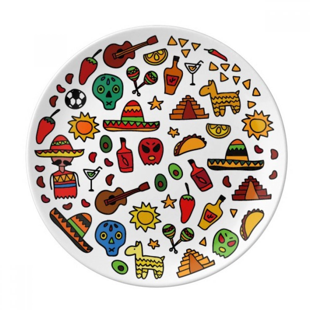 Assiette à dessert en porcelaine crâne et football de 20,3 cm