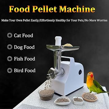 500W Electric Pellet Machine for Animals Feed - Versatile Granulator for Bait, Birdseed, and Pet Food with Interchangeable Plate Sizes for Customization