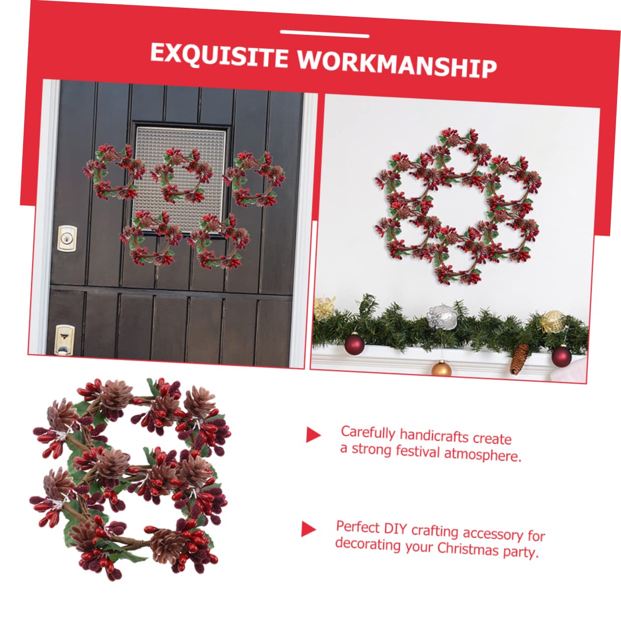 IMIKEYA 8 STK Kranz Halloween Dekoration Weihnachtsgirlande weihnachtliche Mittelstücke für Tische weihnachtskerzenkränze Ringe Weihnachtsdekorationen Weihnachtskerzenringe Kränze Stoff