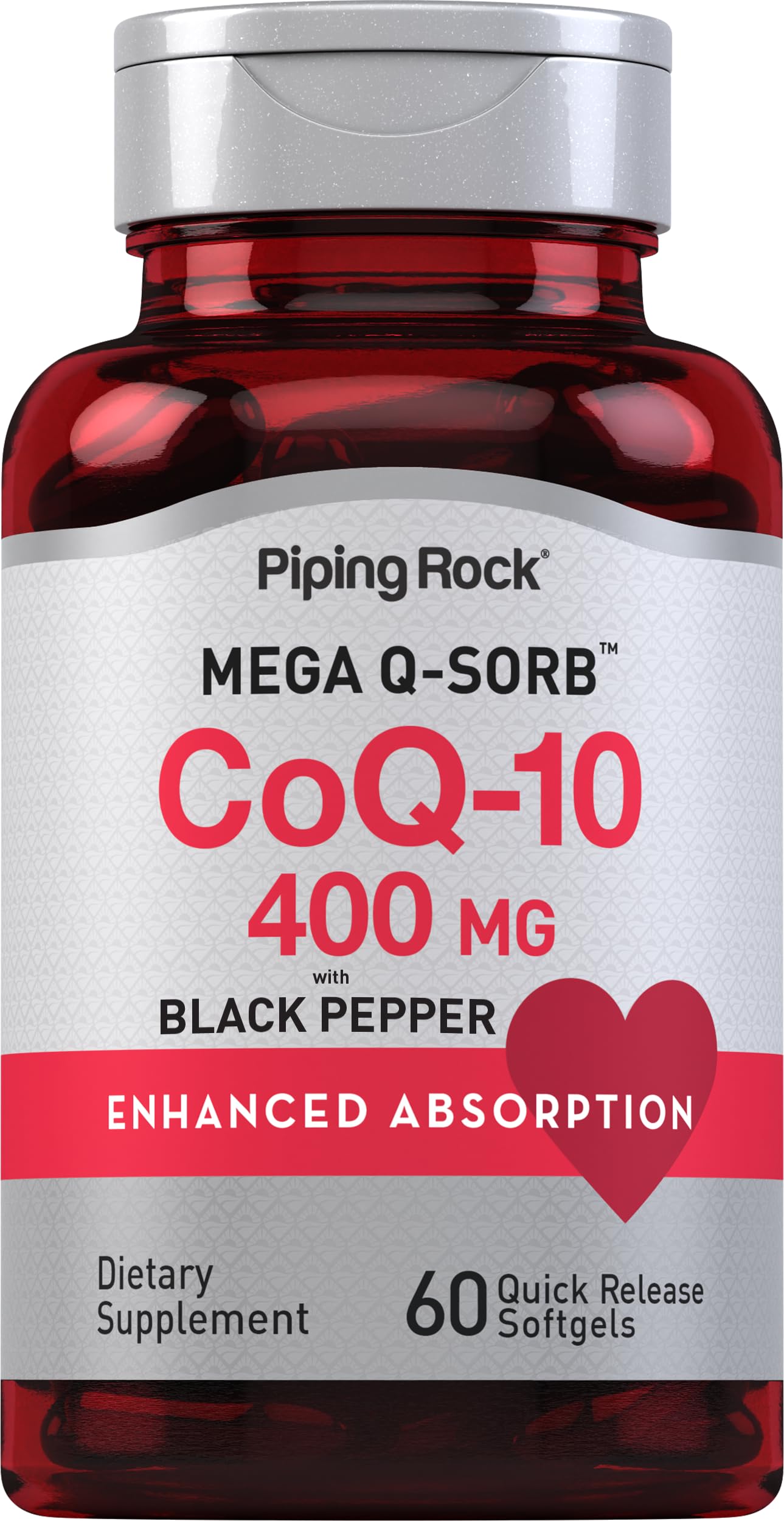 Piping Rock CoQ10 400mg Softgels | 60 Count