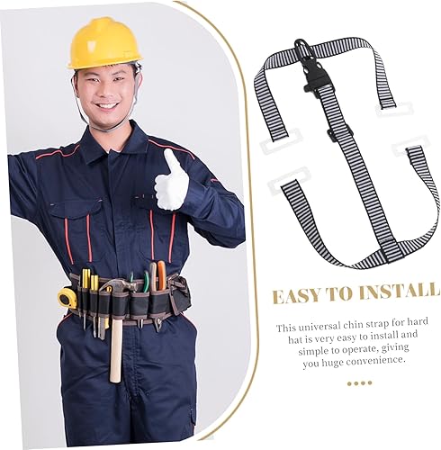 Miniatura 9 de Correa de barbilla para casco duro, protector de barbilla ajustable con forma ligera, correa de casco de seguridad para construcción y uso industrial