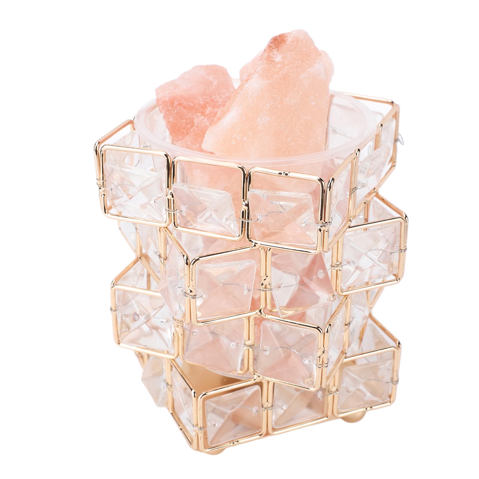 GOTOTOP Rose Salt Lamp, 4 Layer Crystal Design, 3 Colors 10 Brightnesses with Unique Nature Rose Salt, USB 5V Night Light for Bedroom Nightstand Gift