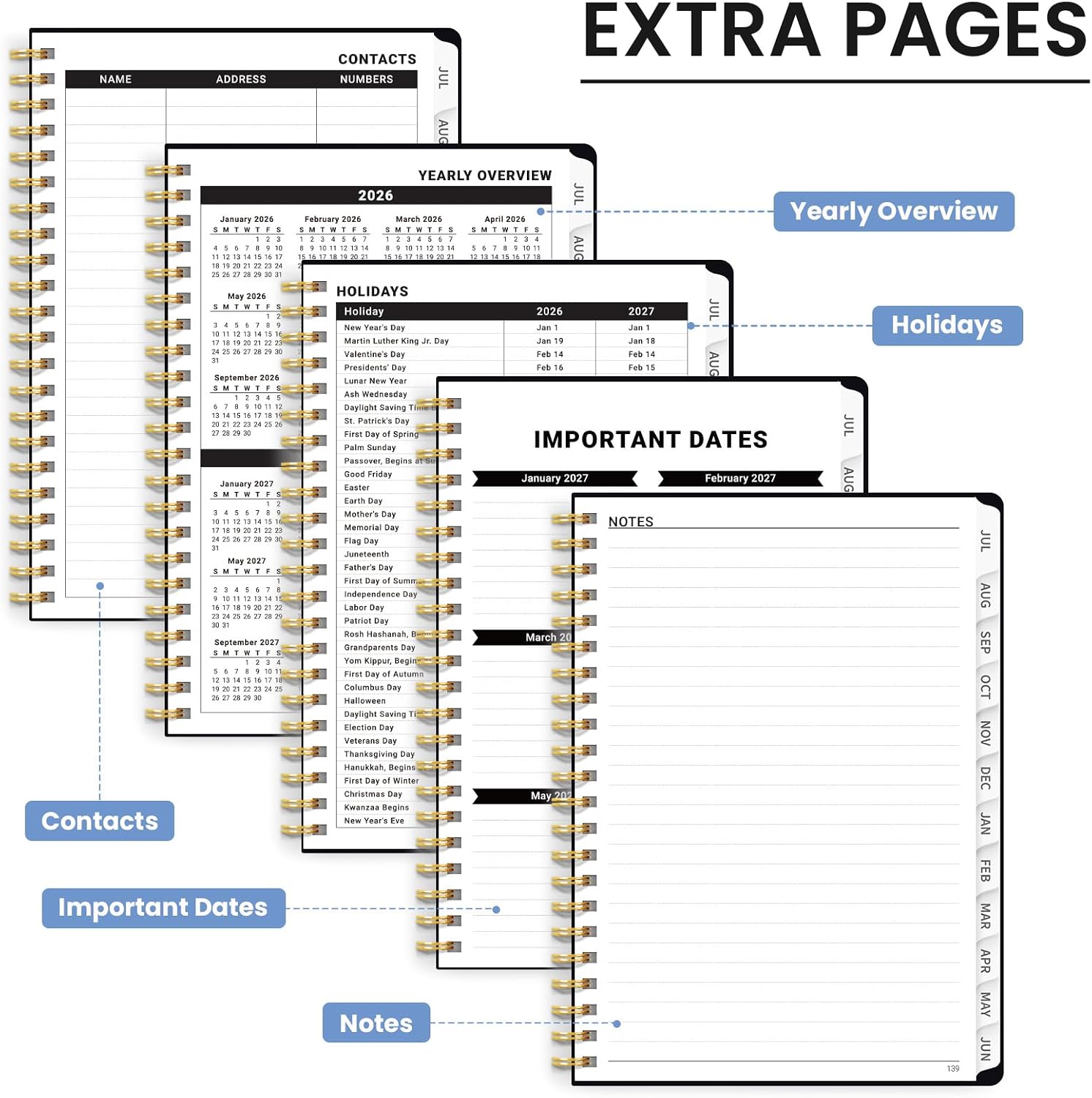ZOTIA Planner 2026-2027 Weekly & Monthly Calendar Planner Jul 2026-Jun 2027 image 5
