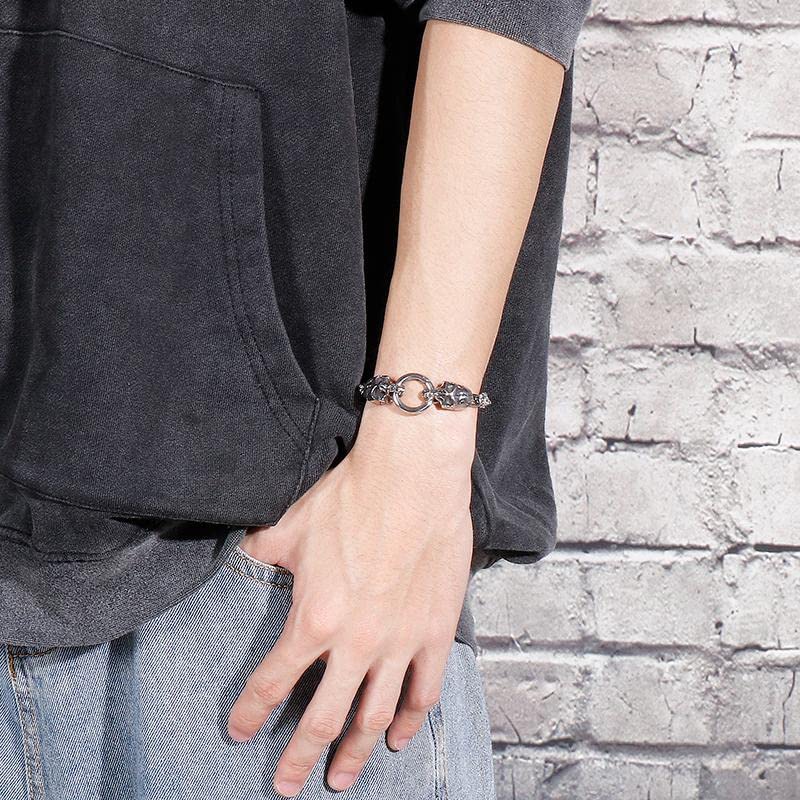 Bracelets pour hommes link chain biker punk gothique rock - 4