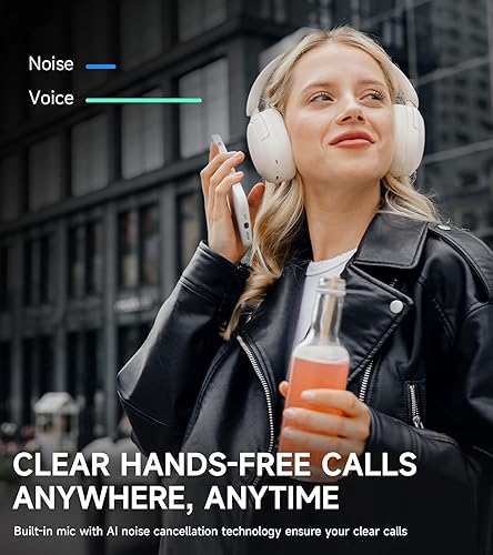 Miniatura 4 de Edifier W800BT Pro - Auriculares híbridos con cancelación activa de ruido, audio de alta resolución, cancelación de ruido de llamada AI, tiempo de