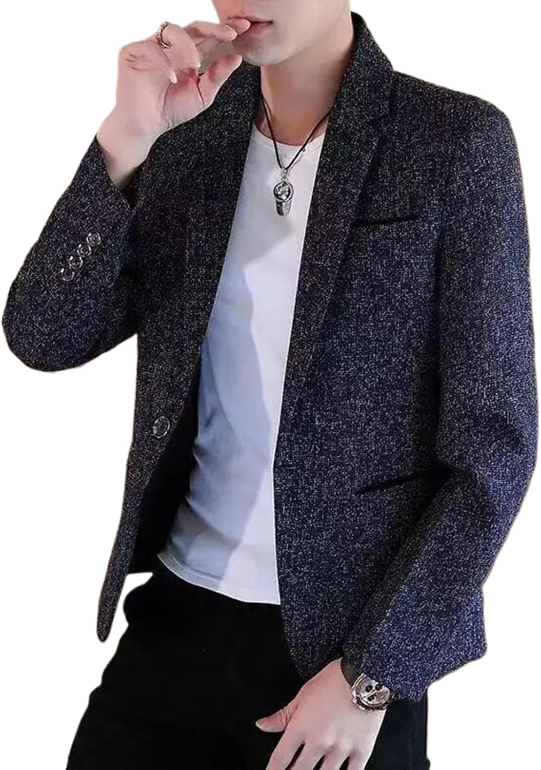 Jacket for Men Thin Slim Fit Man Spring Suits Blazers Vintage Korean Style Coats