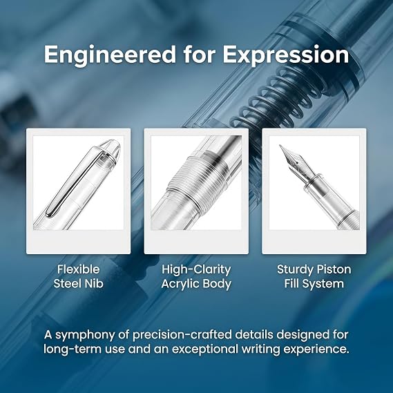 Refillable Fountain Pen Flex Nib Calligraphy Writing Pen School Office Stationery