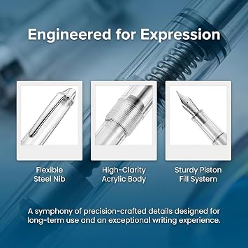Refillable Fountain Pen Flex Nib Calligraphy Writing Pen School Office Stationery