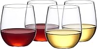 Vista 1 de Amazing Abby - Cindy - Copas de vino de Tritan irrompibles de 14 onzas (juego de 4), vasos de vino de plástico sin tallo, reutilizables, sin BPA
