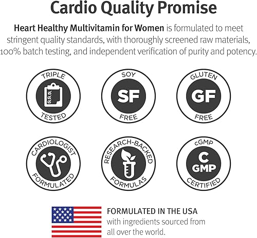 Miniatura 4 de Dr Sinatra s Heart Healthy Multivitamínico para mujeres con vitamina D 1000 UI A B12 C E biotina folato y zinc 90 tabletas suministro de 30 días