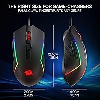 Vista 6 de Redragon M616 RGB Gaming Mouse, 10000 DPI Ratón óptico con cable con 6 botones programables y 8 modos retroiluminados, software compatible