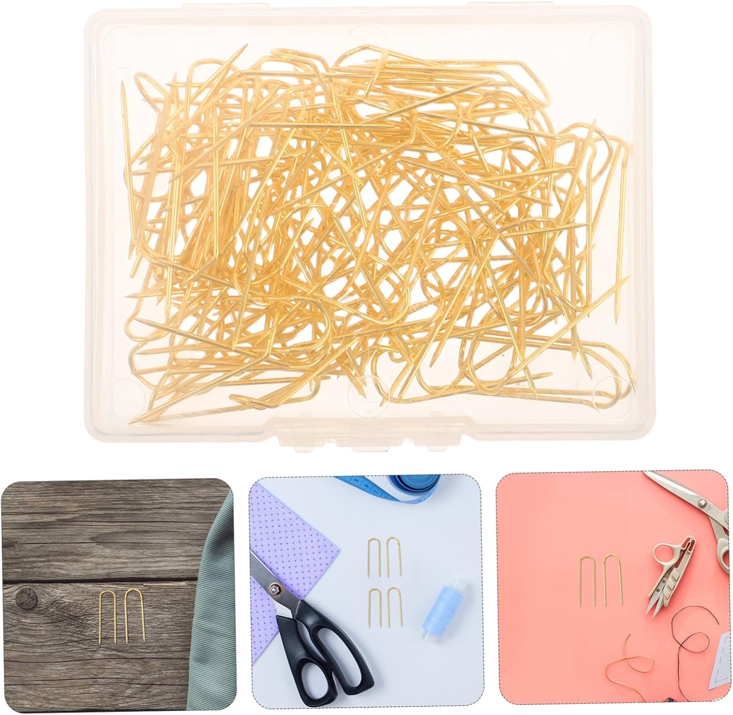 100pcs U Shaped Blocking Pins for Sewing and Quilting Durable Hand Sewing Needles Portable Case for DIY Crafts Jewelry Displays and Home Decor