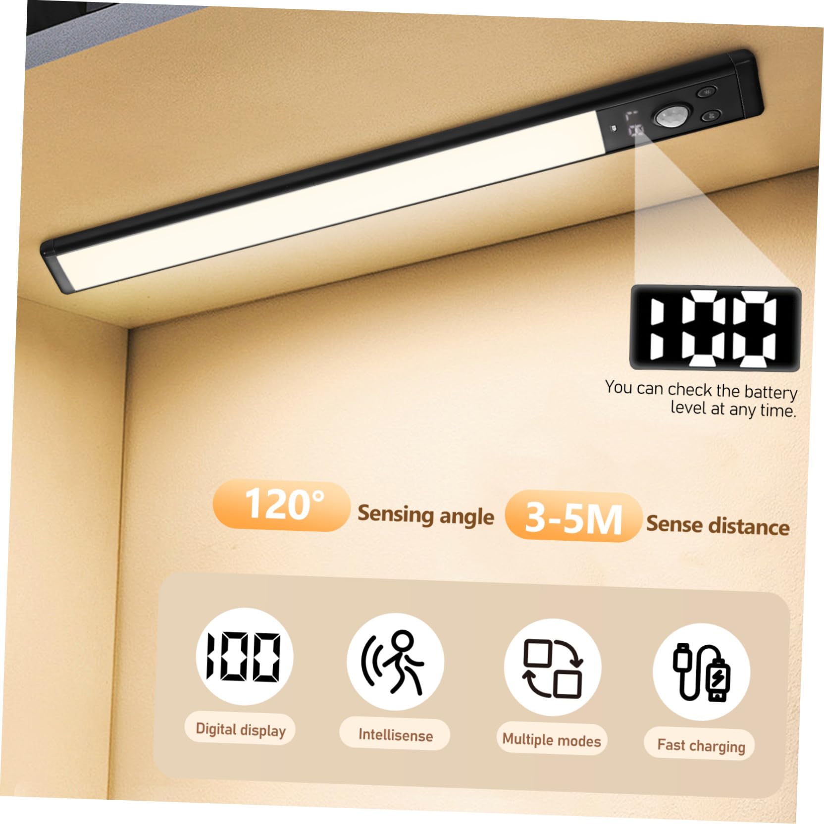Sewroro 4 Piezas Luces LED para Gabinetes con Sensor de Movimiento de Iluminación para Cocina Pasillo y Escalera Duración Consumo Iluminación y