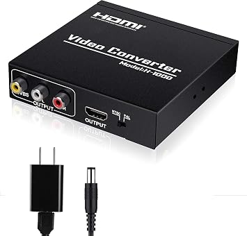 NEWCARE HDMI to RCA and HDMI Adapter Converter, 3RCA CVBS AV Composite Video Audio Adapter/Splitter, with PowerAdapter Support 1080P, PAL, NTSC, for HD TV, Older TV,Camera, Monitor, etcBlack