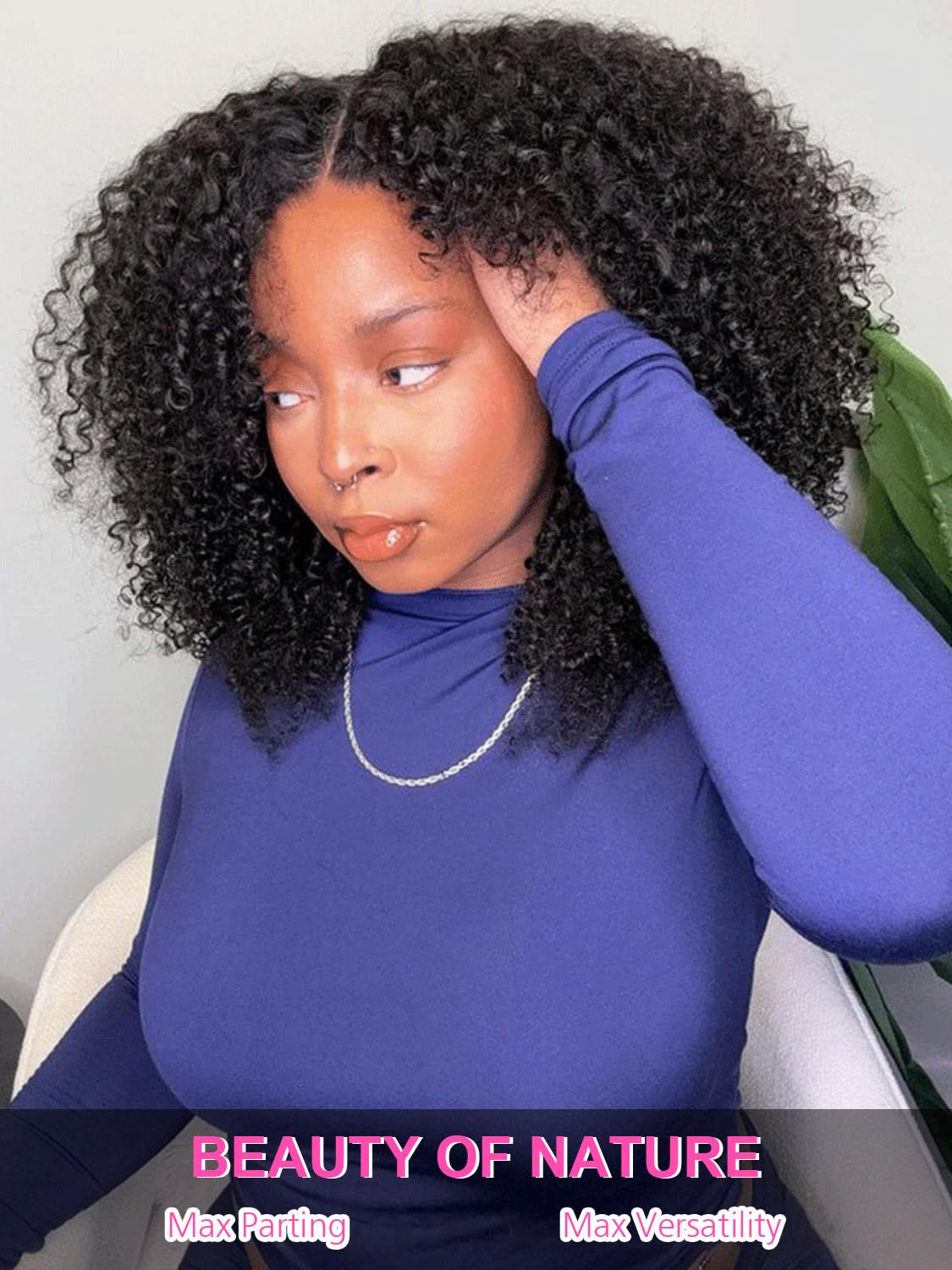 ISEE M-Cap Kinky Curly Wear Go Glueless Wigs Human Hair Pre Plucked Pre Cut Bleached Knots 9x6 HD Lace Glueless Human Hair Wigs For Women 16 Inch - Image 7